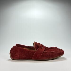 Born Melinda Loafer Flat Brick Red Suede Leather Comfort Slip On Women's Size 9M